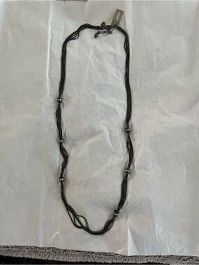 Chico’s 38” gunmetal tone with Rhinestone bead necklace